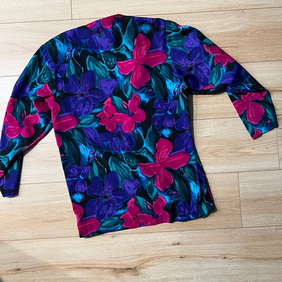 VINTAGE 80s SG Sport Floral Blazer Jacket - Picture 4 of 4